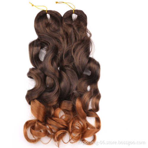 Soft Synthetic Fiber Wavy Braiding Hair Attachment Hair Extensions Crochet Braids French Curly Yaki Water Wave Braiding Hair